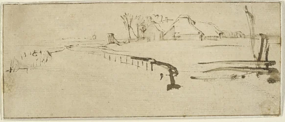 Landschaft mit einem Bauernhof, ca. 1648-50 (Winterlandschaft)